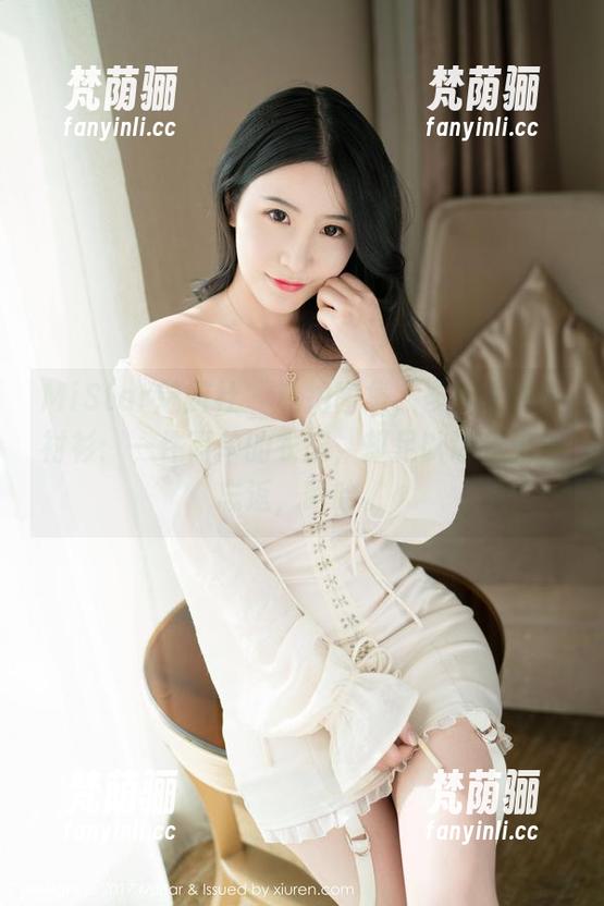 MiStar魅妍社 - 私拍图集，岑苑之的白衬衫：一件简单的衣服，却足以让我流连忘返，哈哈。